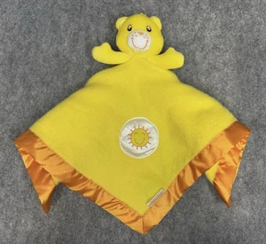 Vintage Y2K Care Bears Baby Lovey Funshine Bear Sicherheitsdecke Fleece Satin - Bild 1 von 8
