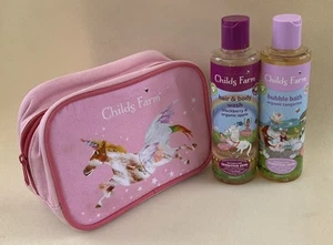 Child’s Farm Pink Unicorn Wash Bag BlackBerry Hair & Body Wash & Bubble Bath - Picture 1 of 1