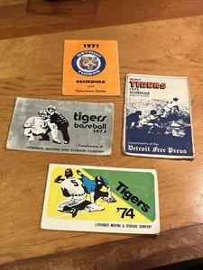 Vintage Detroit Tigers Pocket Schedules Lot 1971 72 73 74 Fair/VG - Picture 1 of 7