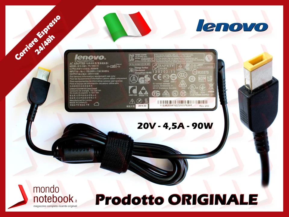 Alimentatore Originale Lenovo Thinkpad 90W 20V 4,5A - Immagine 1 di 1