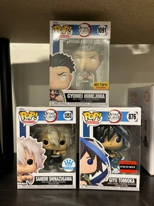 Lote de anime Funko Pop Sanemi 1253 Gyomei Hot Topic 1091 Giyu 876 Demon Slayer - Imagen 1 de 6