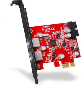 Inateck (KT4006) 2 Ports PCIe USB 3.0 Card w/ Internal 3.0 USB 20-Pin Connector - Picture 1 of 5