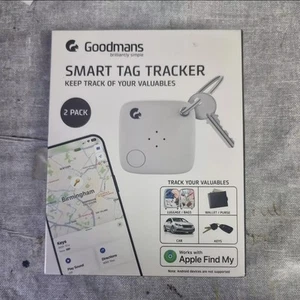 Goodmans Smart Tag Tracker - Pack of 2 - White - Apple Compatible - Zdjęcie 1 z 1