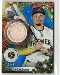 2025 Topps Holiday #PR-WC William Contreras Player Relics Blue Metallic #/299 - Picture 1 of 2