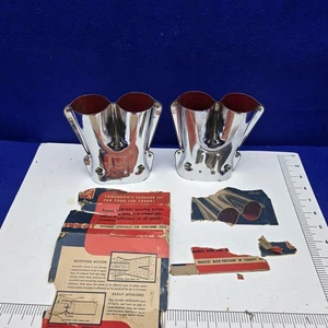 Puntas de escape de chorro doble de la década de 1950 nuevas en caja perno perfecto para pilotos bajos NUNCA usadas WOW - Imagen 1 de 7