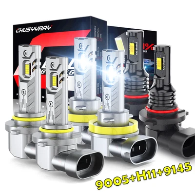 9005+H11+9145 LED Headlight Fog For Chevrolet Malibu 2013 LS Sedan 4-Door 2.5L - Image 1 of 4