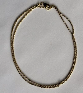14k Yellow Gold Rope Chain Necklace 18in ITALY 585 Designer Vintage 3.65g - Picture 1 of 11