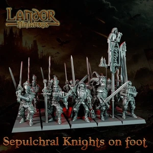 Sepulchral Knights on Foot x10 - Landor Miniatures - Picture 1 of 7