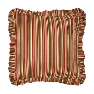 26" x 26" Rot & Salbei Streifen Baumwolle Euro Schein - Maschinenwaschbar - Bild 1 von 2