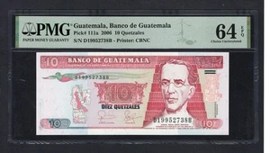 Guatemala 10 Quetzales 2006 P111a Uncirculated Graded 64 - Picture 1 of 2