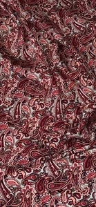 Mint Red Orange Paisley Viscose Fabric 58'' PRICE PER METER - Picture 1 of 2