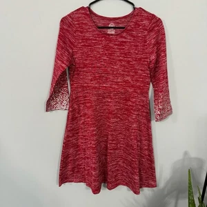 Wonder Nation Girls Long Sleeve A-Line Dress Size XL / 14 - 16 Dark Red Silver - Picture 1 of 8