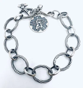 Silpada Guardian Angel Charm 925 Sterling Silver Heart Bracelet B1959 - Picture 1 of 8