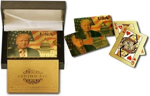 SW Donald Trump 999,9 Gold Foil Poker Spielkarten mit Etui - Bild 1 von 6