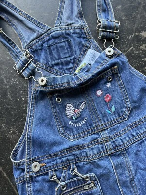 Vintage 90’s Pokemon Butterfree Denim Embroidery Overalls SZ 6X - Изображение 1 из 4