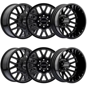 (Set-6) Mayhem Cogent Dually 20x8.25 8x165.1 -192mm Gloss Black Wheels 20 Inch - Picture 1 of 7
