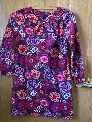 Vestido Land’s End Niños Floral Pana Mangas Largas. Talla 8 100% algodón Foto 1 de 4