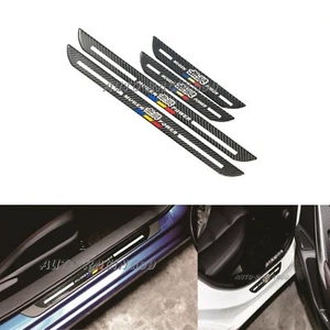 4x JDM Mugen Blk Carbon Fiber Car Door Welcome Plate Sill Scuff Cover Protector - Bild 1 von 8