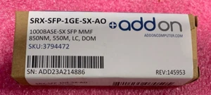 AddOn 1G SFP SX Mini-GBIC MMF 850nm Transceiver SRX-SFP-1GE-SX-AO 550m - Picture 1 of 4