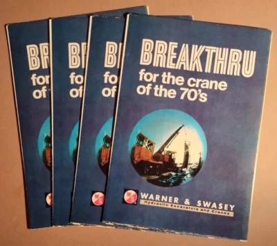(4) 1971 年华纳和斯瓦西起重机大型宣传册带 OSHA 海报内部 B5-108 — 第 1/4 张图片