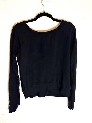 PAM & GELA Criss Cross Open Back Sweatshirt Black Size P - Image 1 of 4