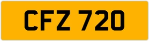 CFZ 720 C 3x3 DATELESS PRIVATE NUMBER PLATE CAM COL CHRIS CHAS CHARLIE CAL CON - Picture 1 of 1