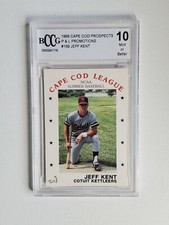 JEFF KENT 1988 Cape Cod Prospects Rookie Card Giants Dodgers BCCG Graded 10