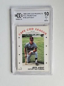 Tarjeta de novato Jeff Kent 1988 Cape Cod Prospects Giants Dodgers grado BCCG 10 - Imagen 1 de 2