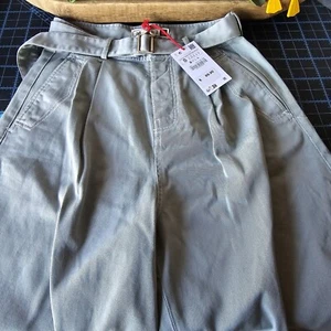 Nwt, ZARA SRPLS Military Shorts, Size Small, Light Olive Color, High Rise, Baggy - Picture 1 of 10