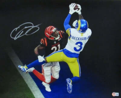 Odell Beckham Jr. Foto firmada de los Rams 16x20 (Beckett) Foto 1 de 2