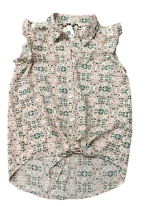 Monteau Girls' Floral Button Shirt , Ivory , Size M (10/12) - Picture 1 of 4