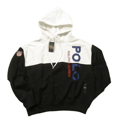 Polo Ralph Lauren Women's Polo Black/White Logo Graphic Print Fleece Hoodie   - Image 1 of 3