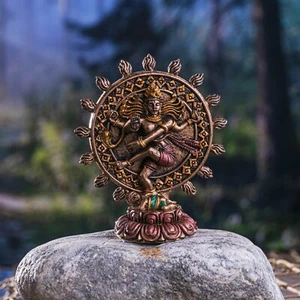 Hindu God Shiva Nataraja Miniature Resin Figurine Statue - Picture 1 of 4