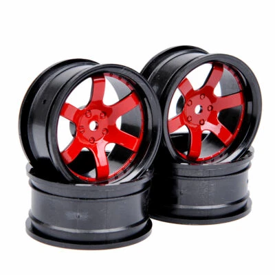 4PCS Wheel Rim D6NKR 12mm Hex For HSP HPI RC 1:10 On Road Drift Racing Model Car - Image 1 of 4