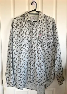 Le Shirt Co Vintage Mens Shirt Size XL Cotton Pale Blue Paisley Pattern Pockets - Picture 1 of 13