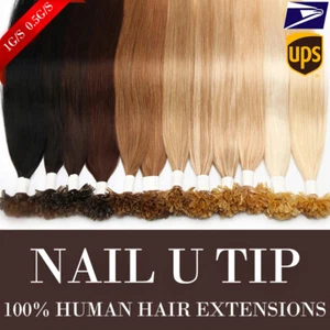 200G Real THICK Pre Bonded Keratin Nail U Tip 100% Remy Human Hair Extensions - Imagen 1 de 33
