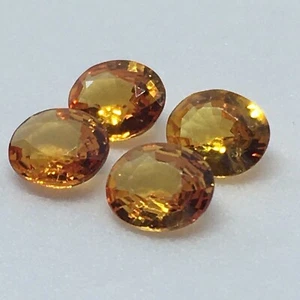 SAPHIR 4-teiliges Set 1,55ct orange oval 5,3x4,3mm natur beheizt VS Klarheit Songea - Bild 1 von 12