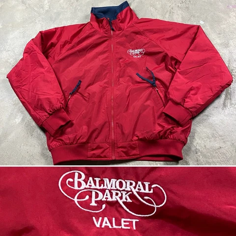 BALMORAL PARK HORSE RACING Jacket L Equine Equestrian VTG Port Authority Crete Cover