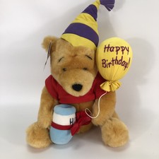 Beautiful Disney Store Winnie The Pooh Happy Birthday Plush Balloon & Hunny Pot