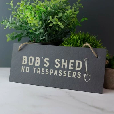 Personalised Slate Sign Shed Sign Dads Grandads Gift Birthday Xmas Gift - Image 1 of 4