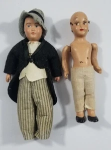 Lotto bambola composizione vintage "Principessa Ann" ragazzo ragazza anni 40 50 necessita di riparazione artigianato - Foto 1 di 10