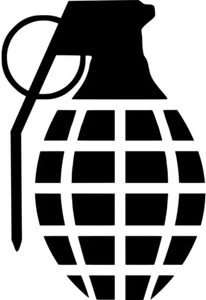 Grenade Vinyl Decal Sticker - Cool, Military, Tactical - Pick Size & Color - Picture 1 of 2