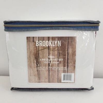 Brooklyn Loom 100% Cotton KING 3 Piece Duvet Set Burgandy - Image 1 of 4