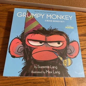 Grumpy Monkey 3 Book Boxed Set Plus Poster By Suzanne and Max Lang - Sealed - Picture 1 of 3