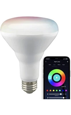 Satco WIFI Smart Bulb Lighting S11255 Single 9.5 Watt BR30 Medium - White - Image 1 of 4