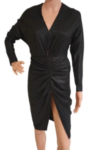 NWT Women's size 8 black sparkly ruched cocktail dress Wayne Cooper rrp$149.95 - Picture 1 of 4