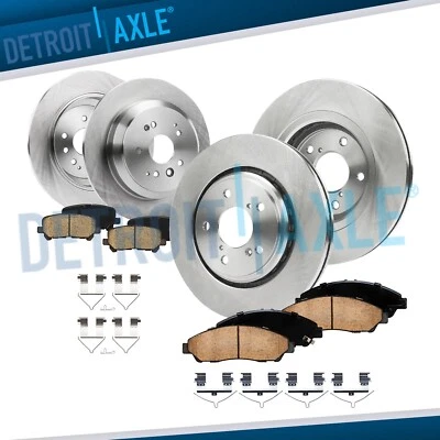 Rotores de freno de disco delanteros traseros pastillas de freno de cerámica 8 piezas para Acura MDX 2014 2015 2016 Foto 1 de 4