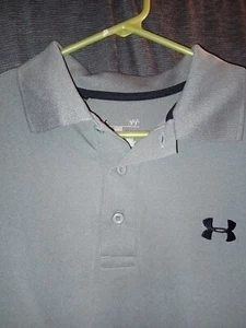 Camiseta polo de golf Under Armour Heat Gear de ajuste suelto talla grande gris gris gris para hombre - Imagen 1 de 3
