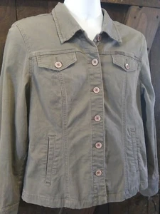 Chaqueta de mezclilla para mujer Calvin Klein grande verde oliva 6 piezas ligera 1 % spandex - Imagen 1 de 12