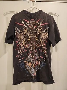 Camiseta Vintage Y2K Años 90 TND Alas Góticas Espadas Estampado Gráfico 2 Caras Talla Grande - Imagen 1 de 12